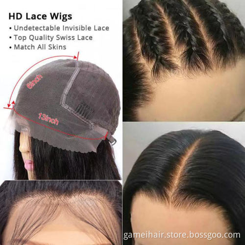 For Black Women Wholesale Raw Indian Virgin Body Wave Human Hair Hd Lace Front Wig Cheap Full Transparent 360 Lace Frontal Wig